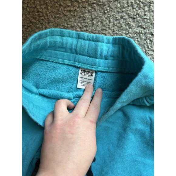 Victoria's Secret Pink Jogger Sweatpants, XS Teal Blue Black LOGO - Picture 4 of 5